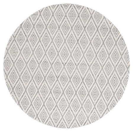 Safavieh 6 x 6 ft. Marbella Hand Woven Round Area Rug; Grey & Ivory MRB308F-6R
